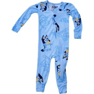 Bluey One-piece Sleeper Footless Pajama Blue Baby Boys bamboo cotton from walmar